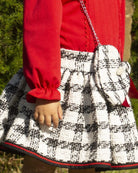 Sonata AW24 PRE-ORDER - Chanel Cream, Black and Red Collection Girls 4pc Skirt Set - Mariposa Children's Boutique