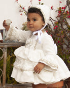 Sonata AW24 PRE-ORDER - Chanel Ivory Collection Girl's Ruffle Puffball Dress - Mariposa Children's Boutique