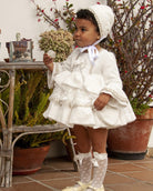 Sonata AW24 PRE-ORDER - Chanel Ivory Collection Girl's Ruffle Puffball Dress - Mariposa Children's Boutique