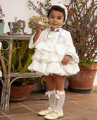 Sonata AW24 PRE-ORDER - Chanel Ivory Collection Girl's Ruffle Puffball Dress - Mariposa Children's Boutique