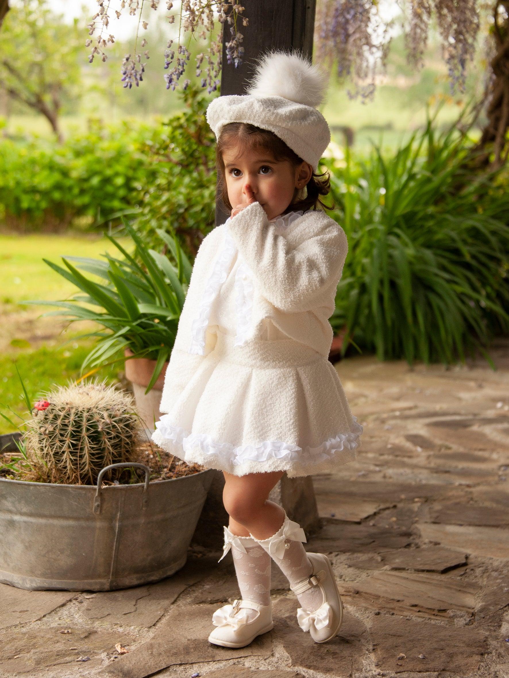 Sonata AW24 PRE-ORDER - Chanel Ivory Collection Girls 4pc Skirt Set - Mariposa Children's Boutique