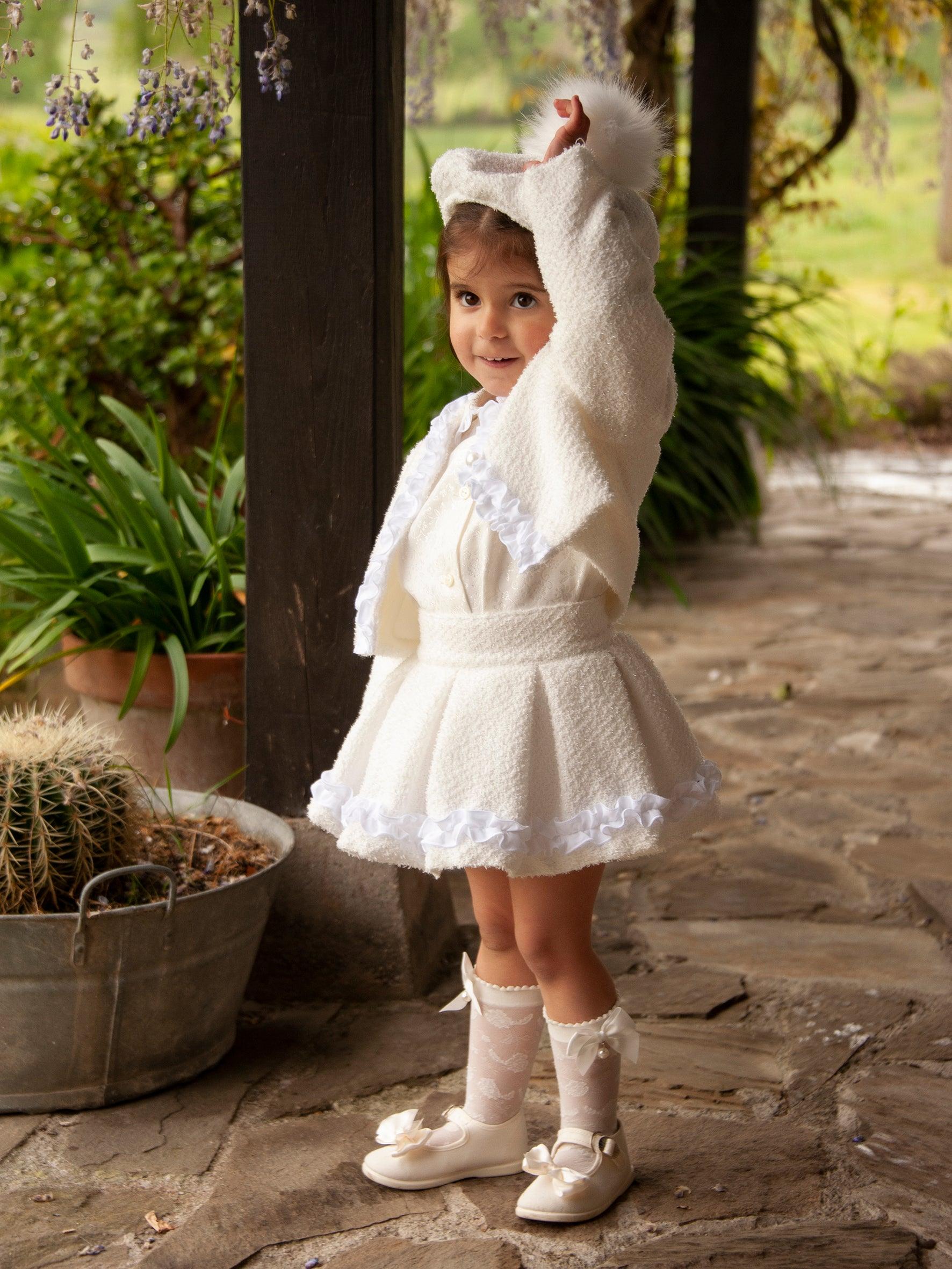 Sonata AW24 PRE-ORDER - Chanel Ivory Collection Girls 4pc Skirt Set - Mariposa Children's Boutique