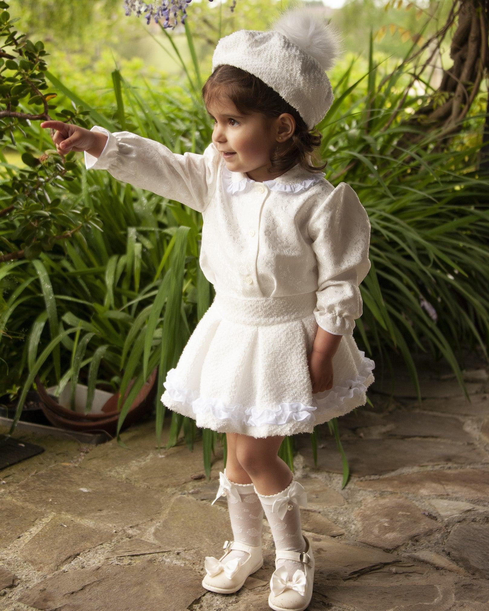 Sonata AW24 PRE-ORDER - Chanel Ivory Collection Girls 4pc Skirt Set - Mariposa Children's Boutique