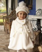 Sonata AW24 PRE-ORDER - Girls Cream Fur Coat & Hat - Mariposa Children's Boutique