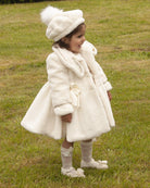 Sonata AW24 PRE-ORDER - Girls Cream Fur Coat & Hat - Mariposa Children's Boutique