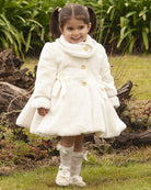 Sonata AW24 PRE-ORDER - Girls Cream Fur Coat & Hat - Mariposa Children's Boutique