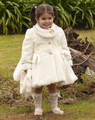 Sonata AW24 PRE-ORDER - Girls Cream Fur Coat & Hat - Mariposa Children's Boutique