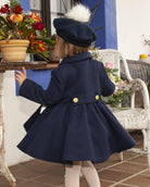 Sonata AW24 PRE-ORDER - Navy Collection Girls Coat & Matching Pom Pom Beret - Mariposa Children's Boutique