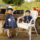 Sonata AW24 PRE-ORDER - Navy Collection Girls Coat & Matching Pom Pom Beret - Mariposa Children's Boutique