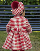 Sonata AW24 PRE-ORDER - Red Check Collection Girls Coat & Hat - Mariposa Children's Boutique