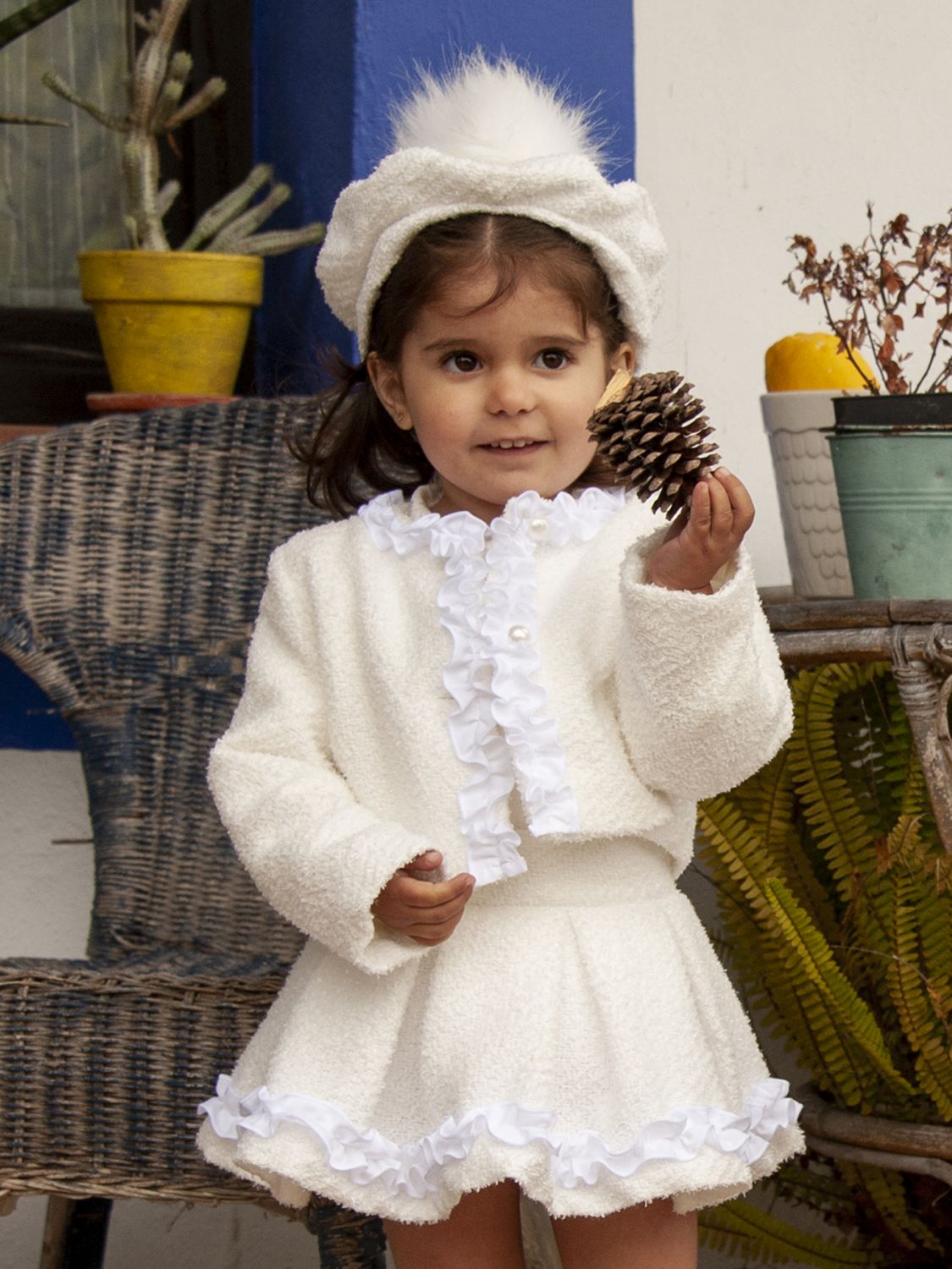 Sonata AW25 - Girls Cream Chanel Skirt & Blouse Outfit