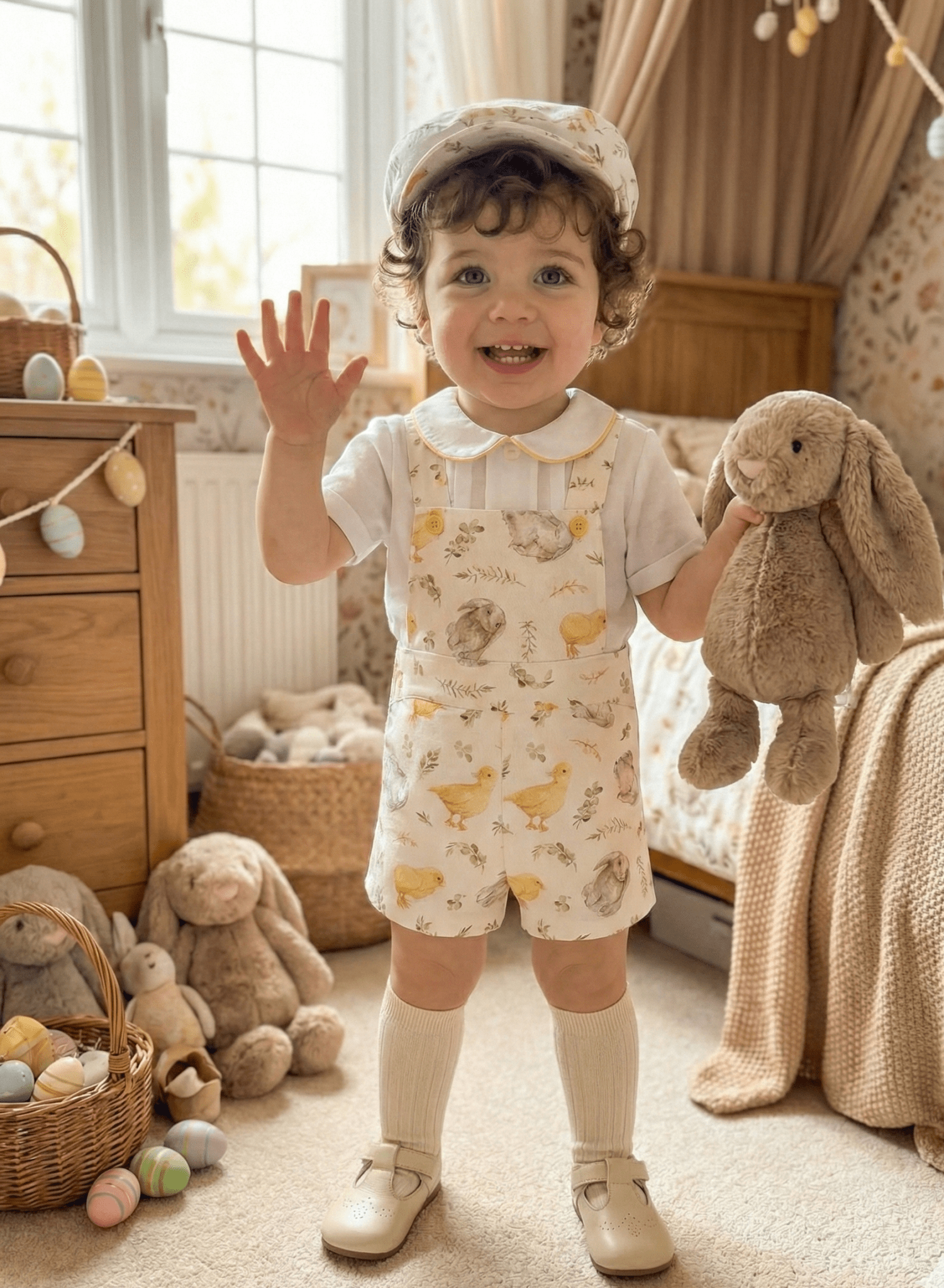 Sonata EASTER Made to Order - Baby Boys Easter Print Dungaree Outfit