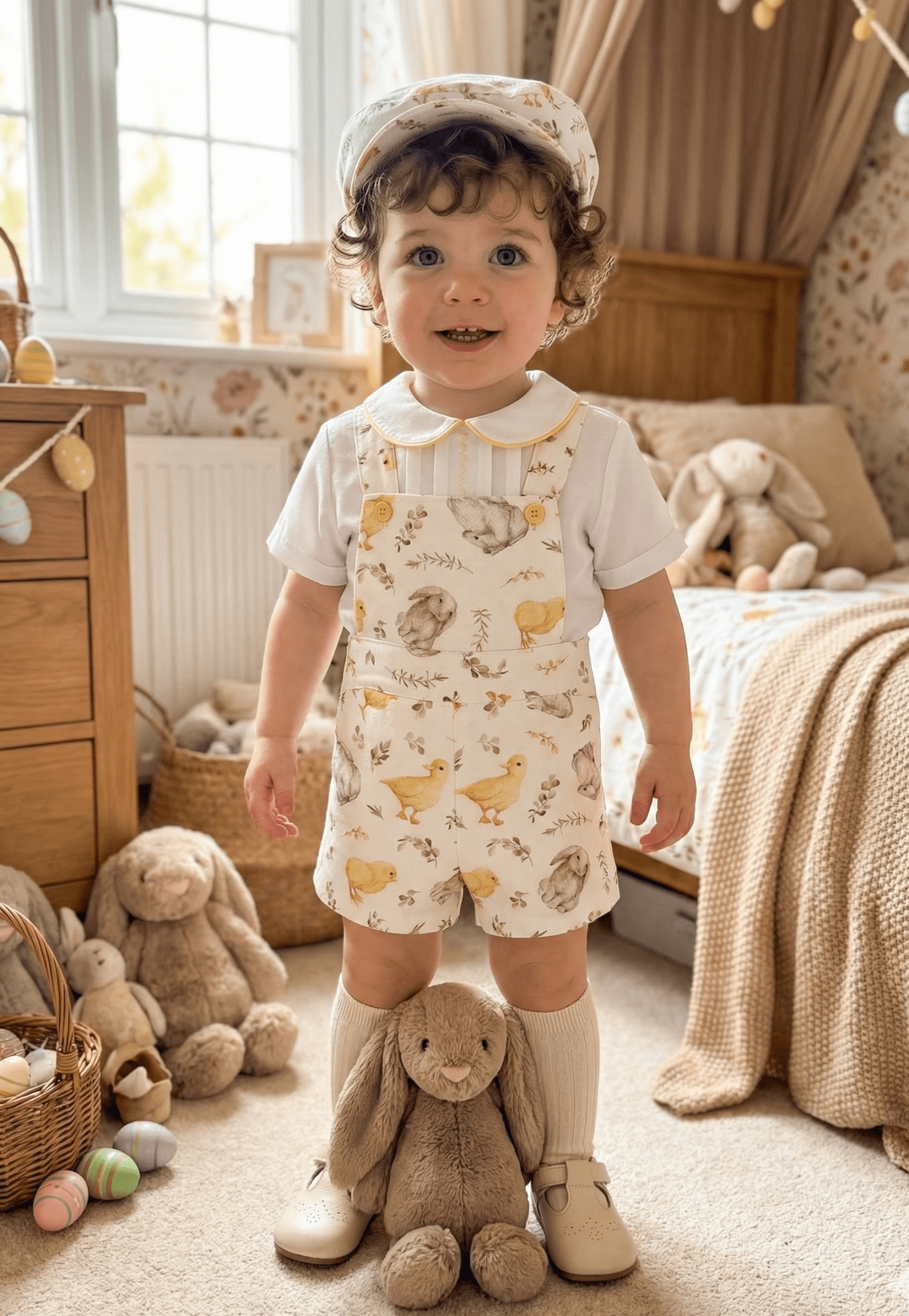 Sonata EASTER Made to Order - Baby Boys Easter Print Dungaree Outfit