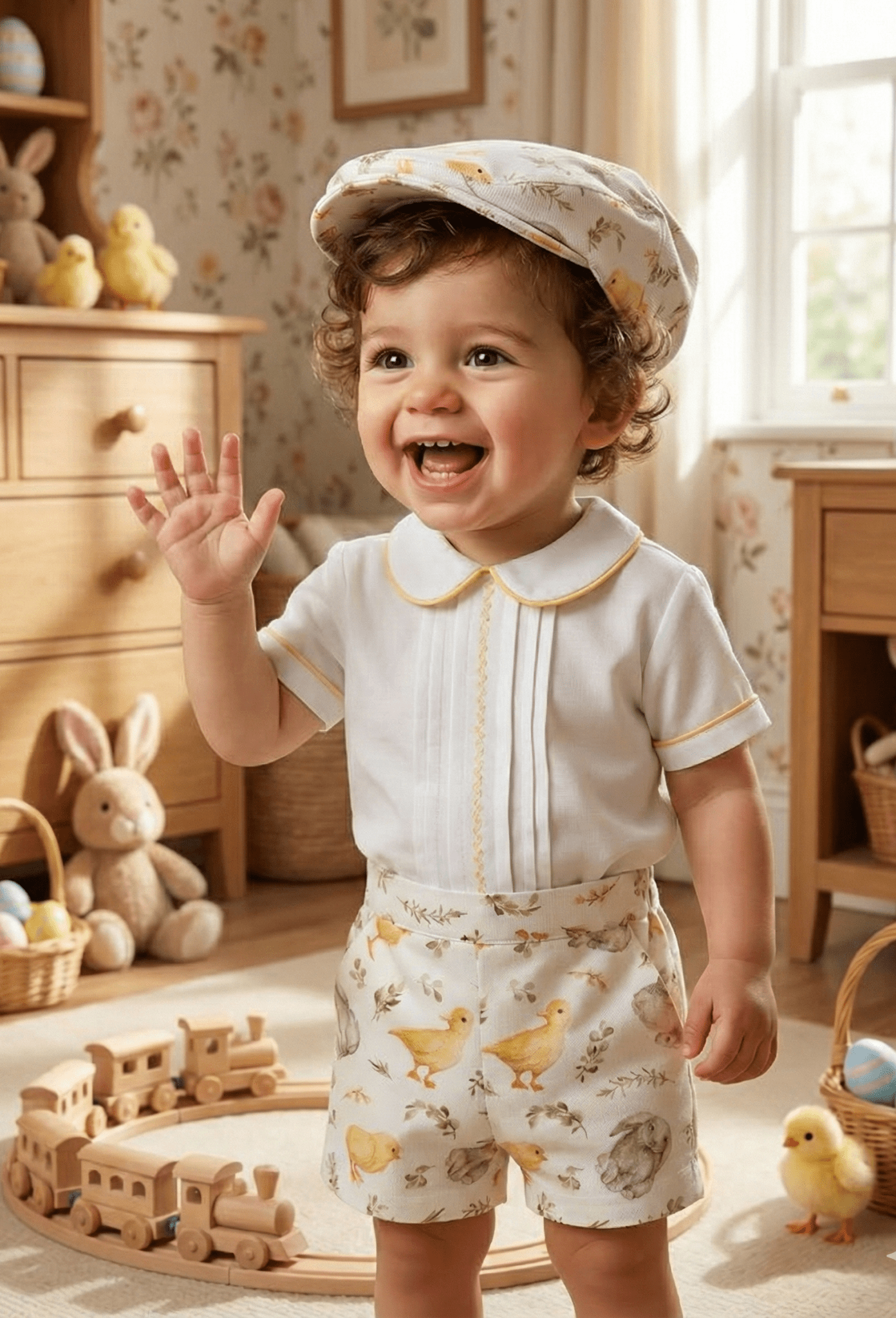 Sonata EASTER Made to Order - Baby Boys Easter Print Shorts & Shirt Set