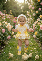 Sonata EASTER Made to Order - Baby Girls Yellow Chick Romper Set with Blouse