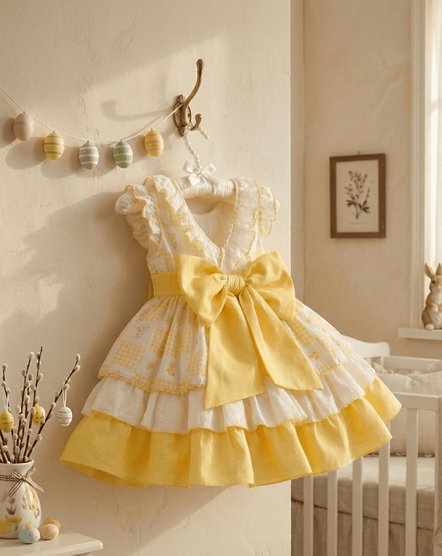 Sonata EASTER Made to Order - Girls Yellow Chick Puffball Dress