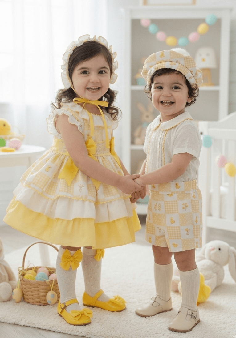 Sonata EASTER Made to Order - Girls Yellow Chick Puffball Dress