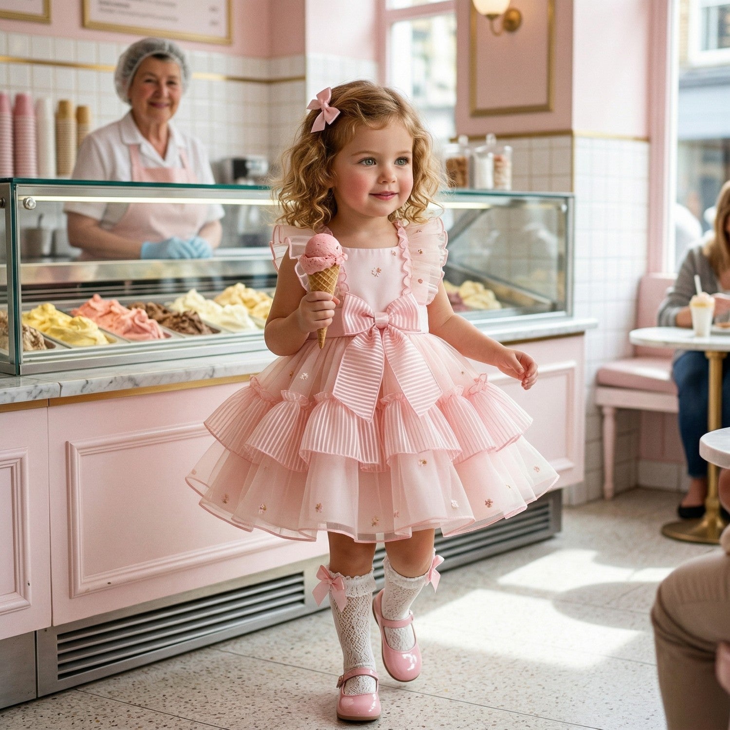 Sonata Girls Pink Gelato Puffball Dress | Made to Order SS26