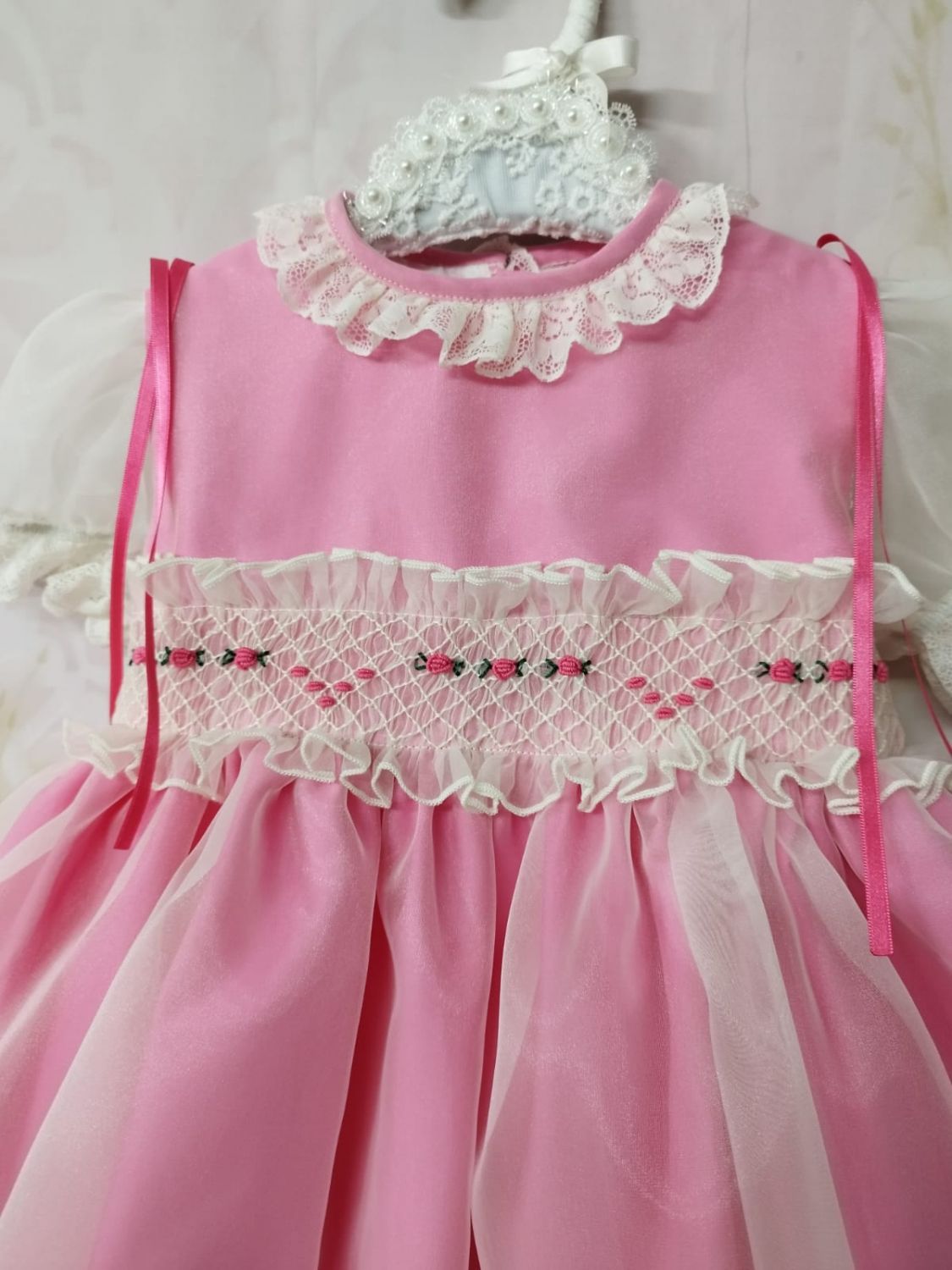 Sonata - Girls Smocked Dress Fuschia Pink - Mariposa Children's Boutique