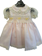 Girls Spanish smocked dress pink lemon cream Sonata Infantil Easter outfit