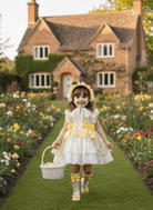 Sonata SS26 Made to Order - Girls Cream and Yellow Floral Print Puffball Dress
