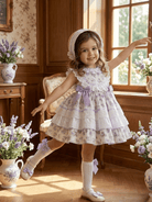 Sonata SS26 Made to Order - Girls Lavender Floral Print Puffball Dress