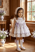 Sonata SS26 Made to Order - Girls Lavender Floral Print Puffball Dress