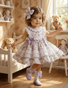 Sonata SS26 Made to Order - Girls Lavender Floral Print Puffball Dress