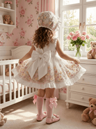 Sonata SS26 Made to Order - Girls White, Pink and Yellow Puffball Dress