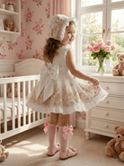 Sonata SS26 Made to Order - Girls White, Pink and Yellow Puffball Dress