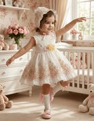Sonata SS26 Made to Order - Girls White, Pink and Yellow Puffball Dress