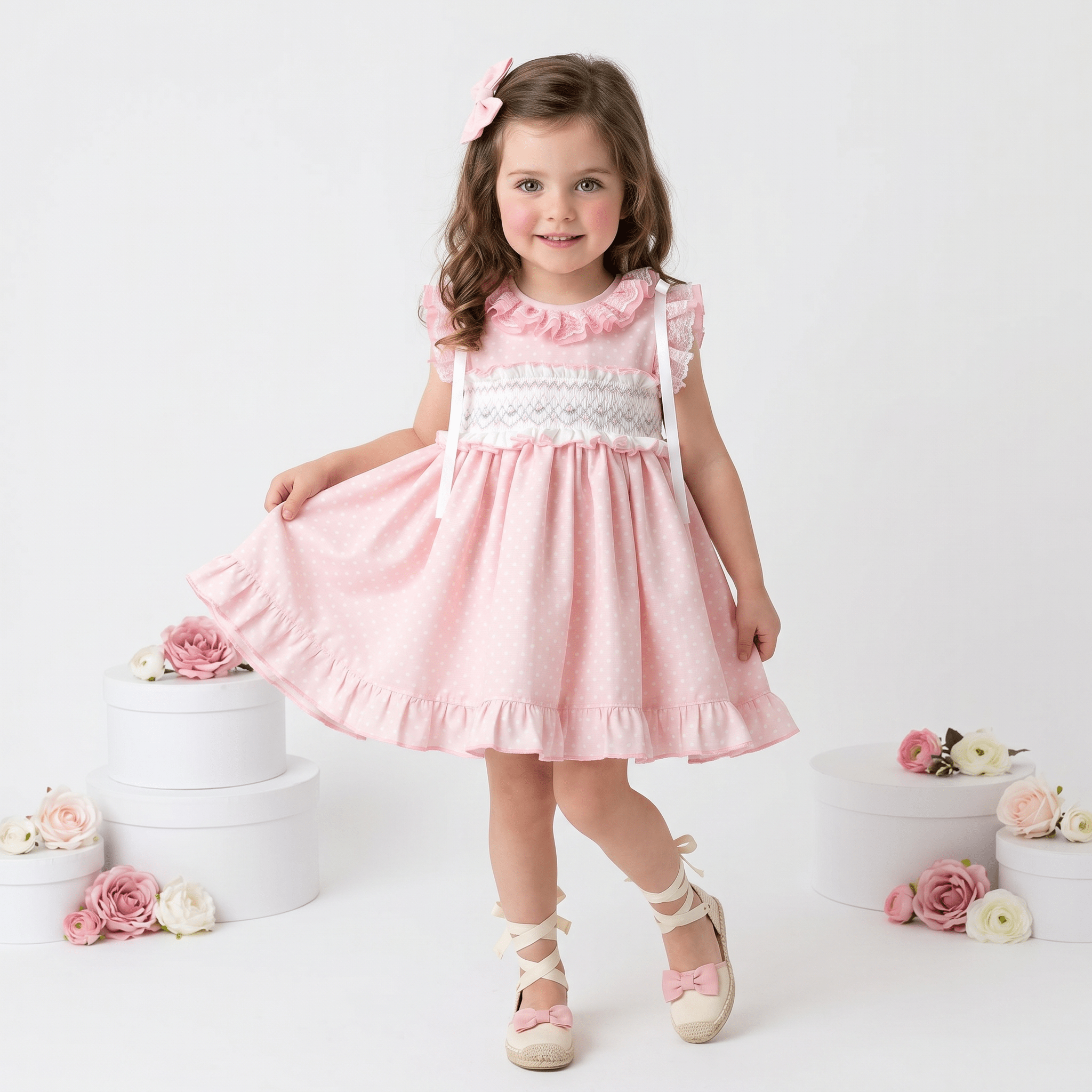 Sonata SS26 Pink Smocked Dress & Hair Bow