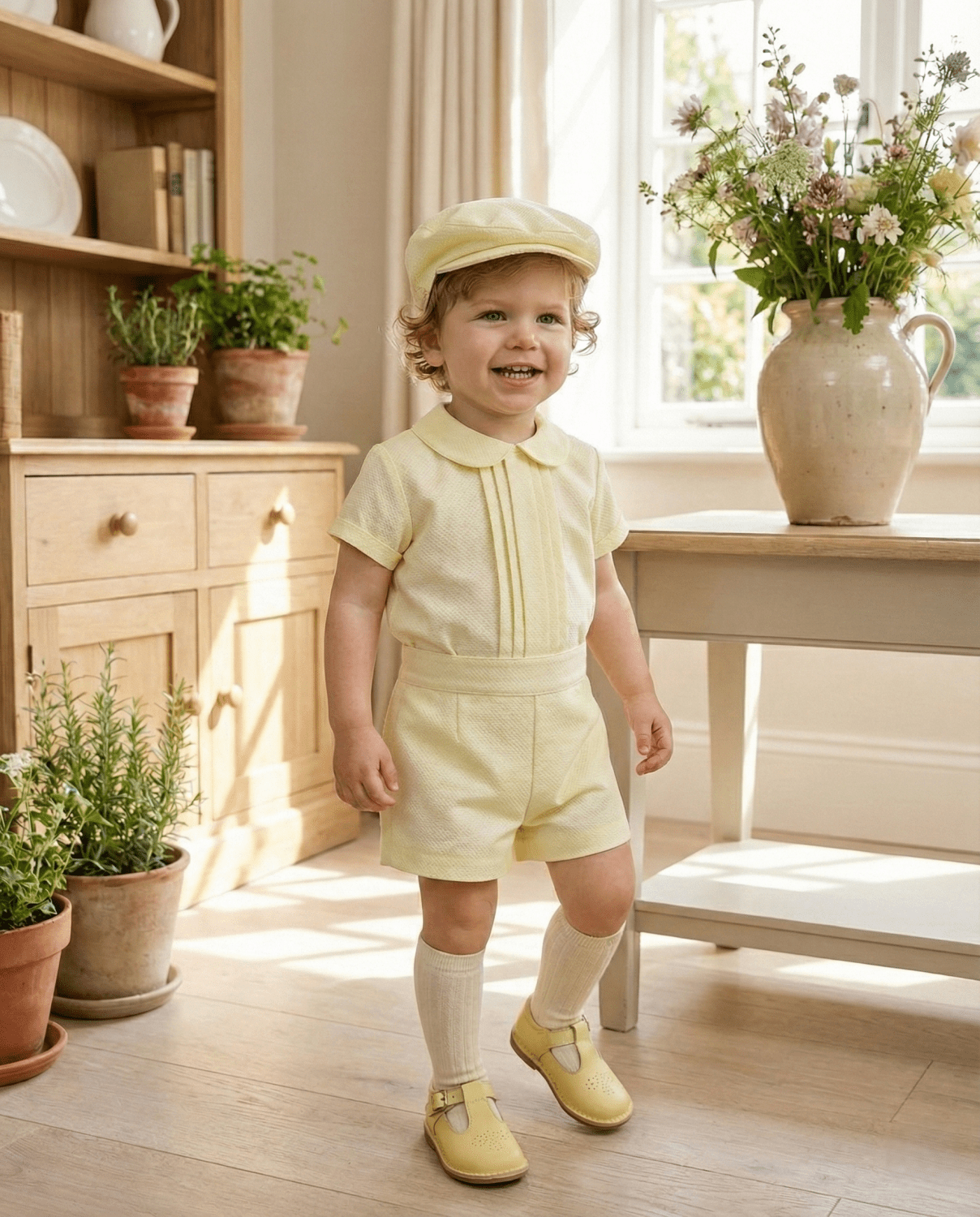 Sonata SS26 PRE - ORDER - Boys Lemon Pique Shorts & Shirt Set