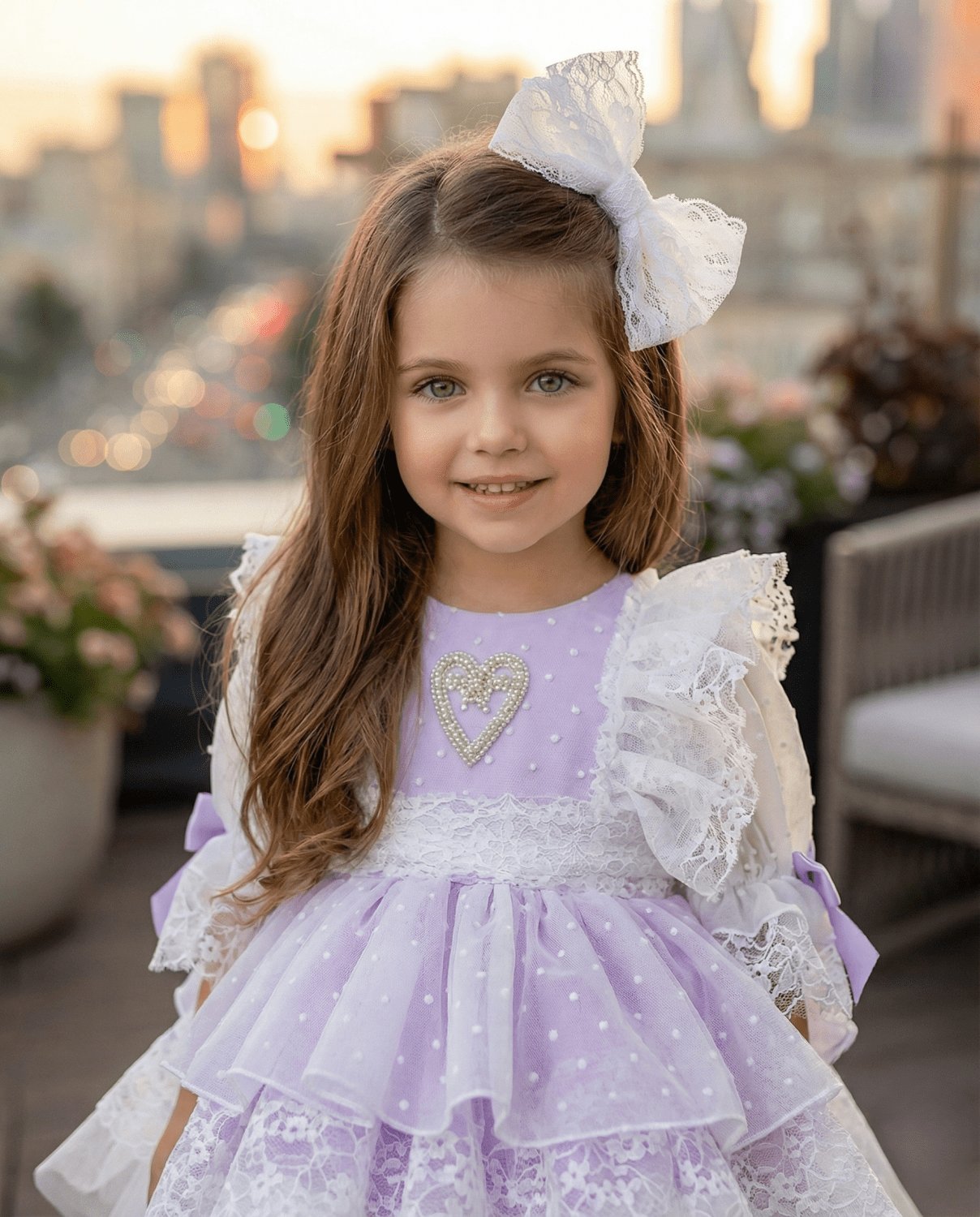 Sonata SS26 PRE - ORDER - Girls Orquidia Lilac Puffball Dress VE21 - 29