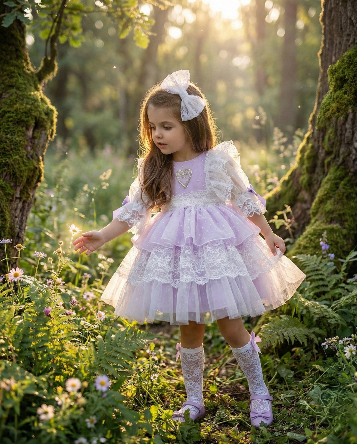 Sonata SS26 PRE - ORDER - Girls Orquidia Lilac Puffball Dress VE21 - 29