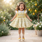Sonata SS26 yellow floral smocked dress for Summer