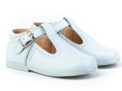 Boys Baby Blue Leather T-Bar Shoes