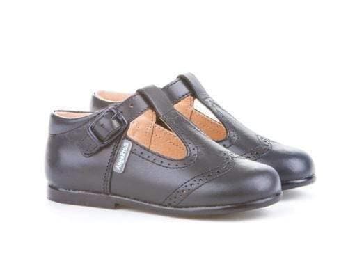 Boys Navy Leather T-Bar Spanish Shoes