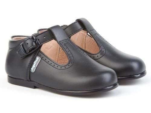Angelitos Boys' Navy Leather T - Bar Shoes | Handmade Spanish Footwear - Mariposa Children's Boutique