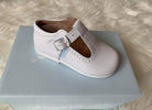 Boys White Leather T-Bar Spanish Shoes