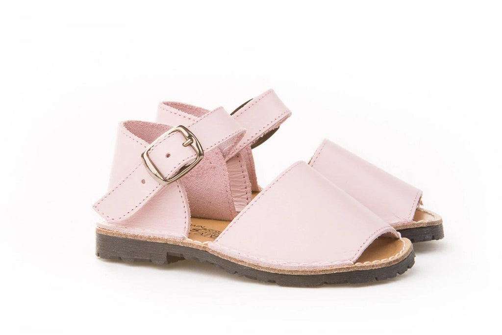 Angelitos - Girls Pink Leather Children's Sandals IN-STOCK - Mariposa Children's Boutique