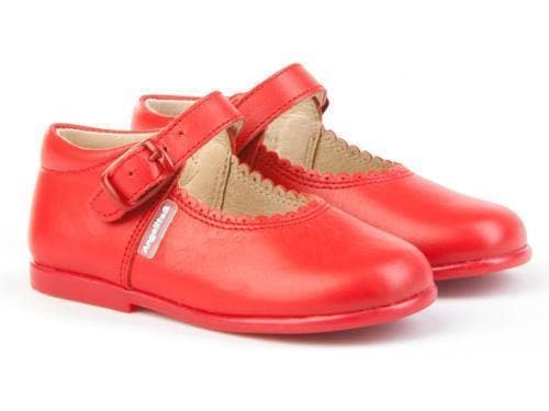 Girls Red Leather Mary Jane Style Shoes