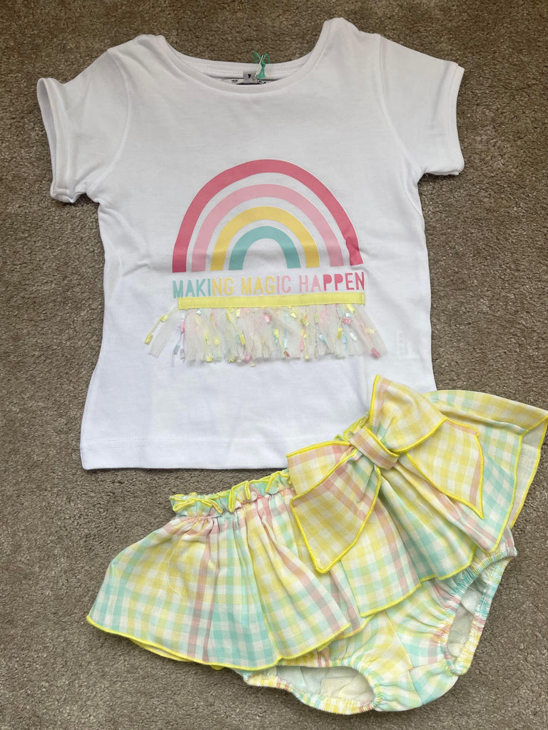 Alhuka SS22 - Londres Pastel Multi Colour Jam Pants & T-Shirt - Mariposa Children's Boutique