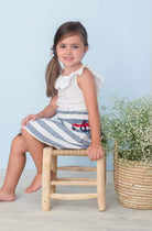 Basmarti Girls Sets Basmarti SS21 - Girls Stripe Skirt with Matching Blouse Set