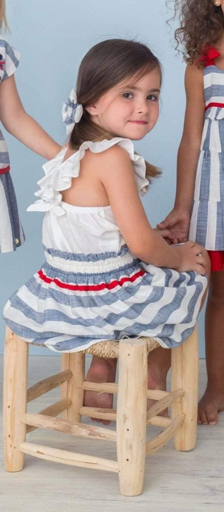 Basmarti Girls Sets Basmarti SS21 - Girls Stripe Skirt with Matching Blouse Set
