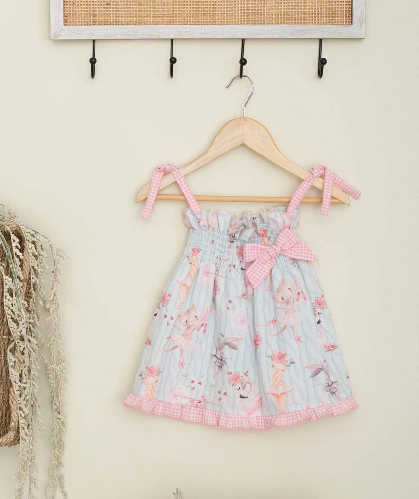 Cuka Baby Girls Dress Cuka SS21 - Arona Baby Girl Pink & Blue Animal Print Summer Dress