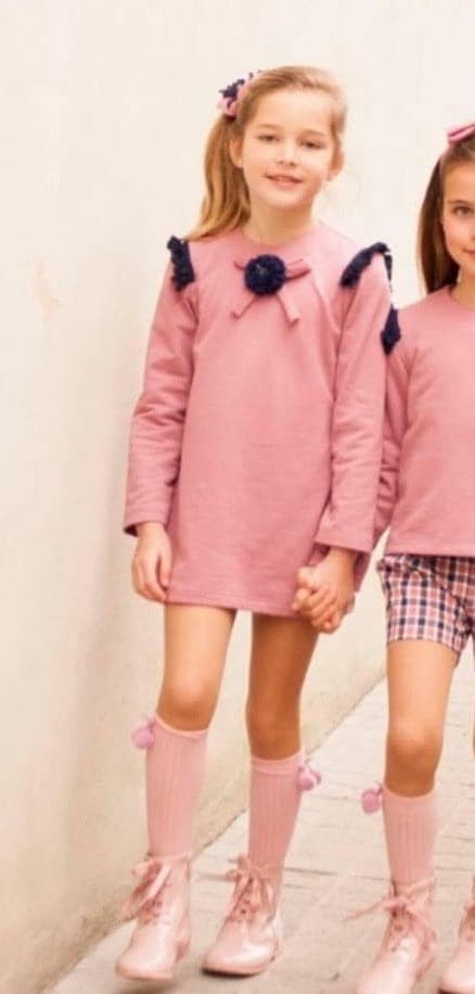 Mariposa Children's Boutique Debesos AW20 - Pink & Navy Dress 8121