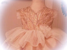 CLEARANCE DEAL - Exclusive - Gold & Sequin Design Puffball Dress 10yrs - Mariposa Children's Boutique