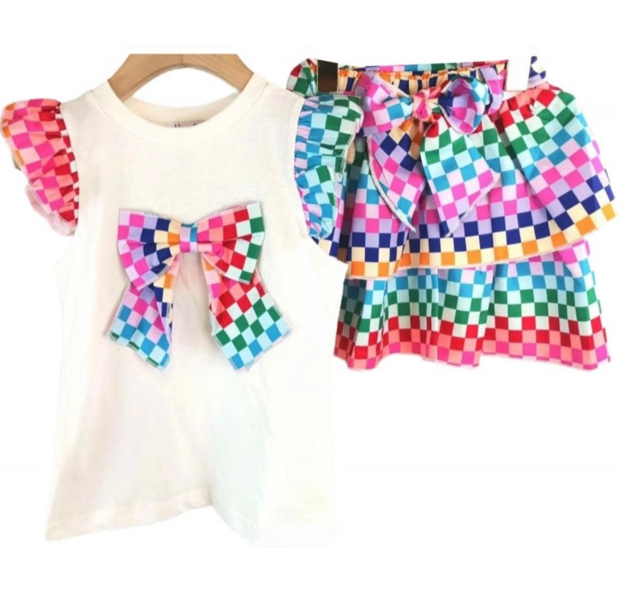 SS22 Dana Multi Colour Skorts & Top Set - Mariposa Children's Boutique