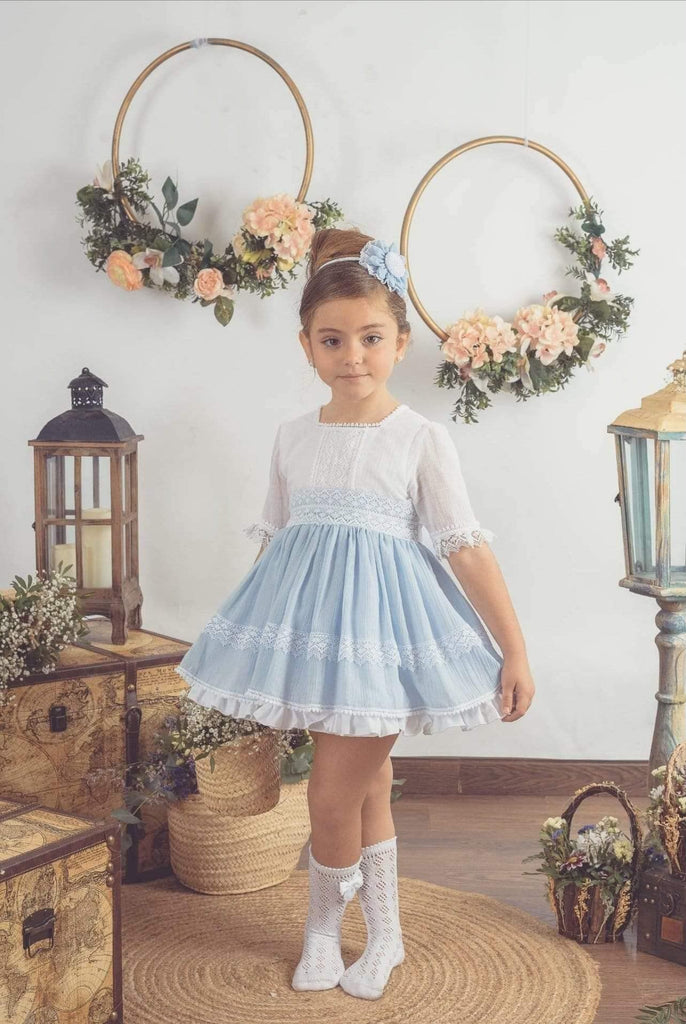 Lolattes Girls Dresses Lolattes SS21 PRE-ORDER - Emily 2 Dress & Headpiece in Pink or Baby Blue